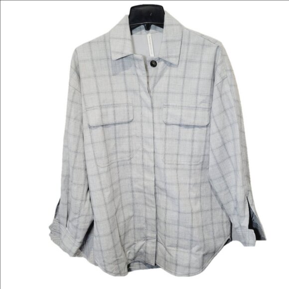 Babaton Graydon Gray Plaid Button-Up Shacket - Picture 2 of 9